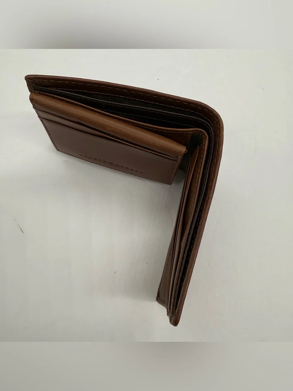 Joseph Abboud Mens Brown Genuine Leather Bi-Fold Wallet